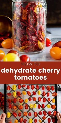 how to dehydrate cherry tomatoes in the microwave and use them as an appetizer