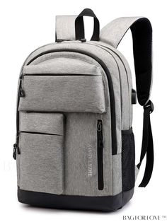 BagForLove - Premium Laptop Backpack with Letter Graphic and Convenient Pocket Overnight Backpack, High School Bags, Light Backpack, Bag Essentials, Pocket Light, Backpack Sport, Classic Backpack, Computer Bags, Men's Backpack