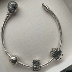 Brand New, Never Worn. Perfect Condition. Includes Charms And Stoppers. Elegant Gray Beaded Bracelets, Elegant Gray Round Bead Bracelets, Elegant Gray Round Beads Bracelets, Elegant Gray Bracelets As Gift, Elegant Gray Bracelet As Gift, Elegant Gray Bracelets For Gift, Elegant Gray Bracelet Jewelry, Elegant Gray Bracelet For Gift, Elegant Gray Bracelet