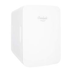 a white refrigerator freezer sitting on top of a white wall mounted device with the word caudia written on it