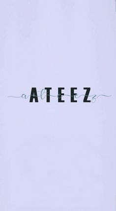 the word ateez is written in black on a white background