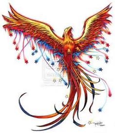 a colorful bird with stars on it's wings