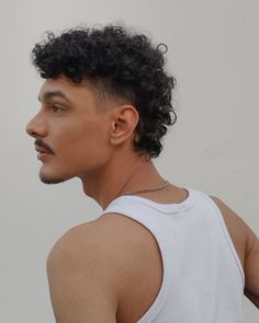 Curly Men Mullet, Curly Hair Modern Mullet, Modern Mullet Curly Hair Men, Black Men Mullet, Curly Mullet Hairstyle Mens, Curly Hair Men Mullet, Short Mullet Curly Hair, Curly Mullet Haircut, Mullet Hairstyle Mens Curly