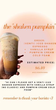 the shaker pumpkin drink is on sale for $ 10