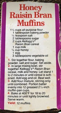 a recipe for honey raisin bran muffins