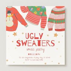 ugly sweaters christmas party flyer