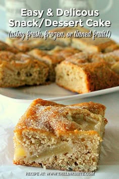 easy and delicious snack / dessert cake using fresh, frozen, or tinted fruit -