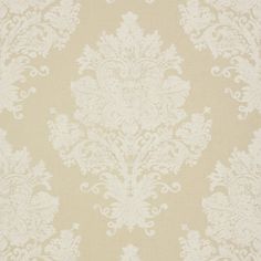 a beige and white wallpaper with an ornate design