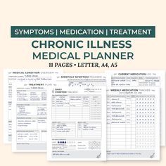 the front and back cover of a medical planner with instructions on how to use it