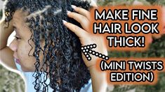 Get FULLER looking Mini Twists! | How to Part Natural Hair for Mini Twists Short Twists Natural Hair, Mini Twists Natural Hair, Two Strand Twist Hairstyles, Coiling Natural Hair, Short Twists, Hair Twists, Fine Natural Hair, Twisted Hair, Short Hairstyles Fine