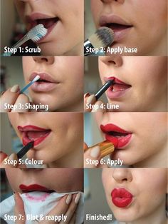 How To Lipstick, How To Put Lipstick On Small Lips, How To Wear Lipstick, Lipstick Tutorial For Small Lips, Hacks For Pink Lips, How To Apply Lipstick On Small Lips, Lipstick Applying, Lipstick Hacks Beauty Tricks, Purple Lipstick Makeup