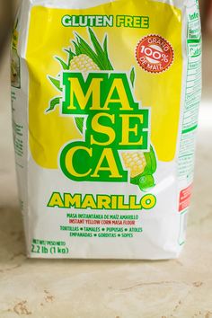 a bag of mase caa sitting on top of a counter