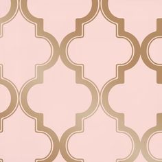 a pink and gold wallpaper with an abstract design