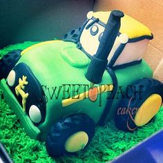 a birthday cake made to look like a tractor