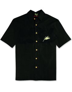 Enjoy the sophisticated look and feel of this embroidered shirt at half the price of silk, with Bamboo Cay's washable "polynosic" embroidered shirts. Honestly, they look like a million bucks! 70% Rayon / 30% Polyester Machine Washable Embroidered Black Collared Shirt, Black Embroidered Collared Shirt, Black Collared Shirt With Floral Embroidery, Casual Black Shirt With Floral Embroidery, Black Embroidered Button-up Shirt, Black Button-up Shirt With Floral Embroidery, Black Embroidered Short Sleeve Shirt, Black Floral Embroidery Button-up Shirt, Traditional Black Shirt With Floral Embroidery