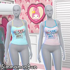 three female mannequins are standing next to each other