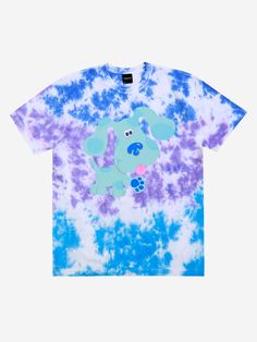 Individually hand-dyed, each piece is unique Short Sleeve Ribbed Crew Neck Unisex Regular Fit 100% Cotton Officially Licensed Animated Puppy, Blue Striped Shirt Outfit, Blue Clues, Blue's Clues, Blue’s Clues, Pug Shirt, Blues Clues, Blue Crew, Sleeve Packaging