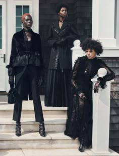 Afro Goth, Black Alternative, Look Grunge, Goth Subculture, Birthday Vibes, Goth Look, Trad Goth, Three Women, Black Goth