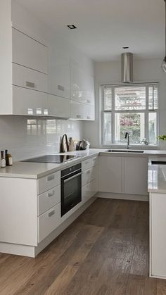 the kitchen is clean and ready for us to use in its new owner's home