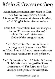 an old german poem with the words mein schwesterchen in black and white