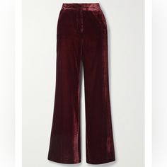 Veronica Beard Lebone Velvet Flared Pant -Size 6 -Made From Plush Velvet -Fits True To Size -Hemmed A Few Inches (Pants Were Extremely Long) I’m 5’5” And Wore With 3” Heals -Mid-Weight Non-Stretchy Fabric Velvet Flared Pants, Wedding Weekend Outfits, 70s Velvet, Velvet Flare Pants, Velvet Flares, Bearded Lady, Deep Maroon, Fancy Clothes, Weekend Outfits