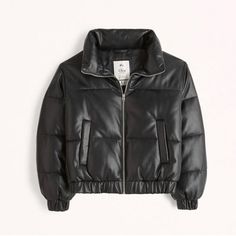 Abercrombie Vegan Leather Ultra Mini Puffer In Black -New With Tags, No Flaws -Super Puffy, Cropped Length (Hits At About The Top Of Most Pants You’d Wear, But Looks More Cropped Because Of The Oversized Puff Factor) -Super Soft Sleek Vegan Leather That Resists Wind And Water -Women’s Size Xl (Pit To Pit 29”, Length 25”) Puffer Trench Coat, Oversized Puffer Jacket, Abercrombie (women), Leather Puffer Jacket, Leather Puffer, White Windbreaker, Fur Hood Coat, Long Puffer Coat, Distressed Jean Jacket