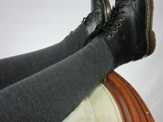 "Gray Over the Knee Socks Leg Warmers Charcoal Grey Thigh High Knit Boot Sock for Women Footless Socks Can be pulled up high to show over boots or scrunched down low around ankle A great opaque leg VACATIONHOUSE Fine Quality Hats, Beanies, Leather Jewelry, Leather Hair Wraps & Accessories. Luxury Fibers & Italian Leathers www.Vacationhouse.etsy.com Actual measurements Length 25\" high From Ankle to top (long) Width at top edge Medium- 8\".. 17.5\" fully stretched Contents: 80% Cotton 10% Casual Footless Stockings For Winter, Casual Footless Winter Stockings, Gray Fitted Casual Legwear, Casual Gray Legwear For Winter, Casual Gray Knee-high Legwear, Casual Gray Thigh High Socks, Casual Fitted Gray Stockings, Casual Gray Thigh-high Legwear, Gray Knee-high Socks For Fall