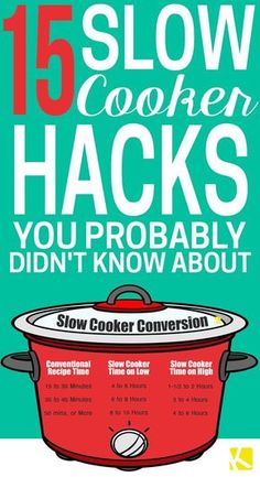 an advertisement for the slow cooker hacks cookbook, which includes instructions on how to