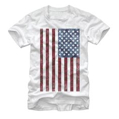 Show off your patriotism and your love of camouflage at the same time in the Lost Gods Camo American Flag White T-Shirt. This durable white tee features a red, white, and blue American flag with a subtle camo print. Size: large. Gender: male. Age Group: adult. Pattern: Flags. Material: Cotton. American Flag T Shirt, Blue American Flag, Camo Tee, American Flag Tshirt, White Camo, Men's Graphic T Shirt, Flag Tshirt, Slim Fit Shorts, Tailored Shirts