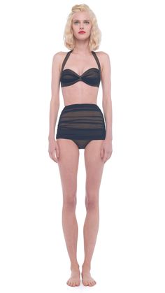 BILL BRA – Black Mesh – Norma Kamali Mesh Top Layering, Flattering Swimsuits, Top Halter, Norma Kamali, Mesh Overlay, Black Mesh, Long Life, Jersey Dress, Low Cut