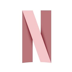 the letter n is made up of pink paper