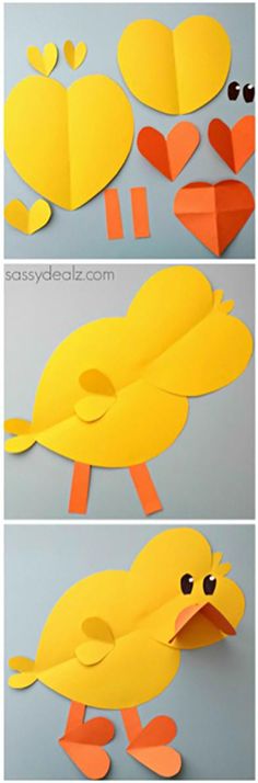 the paper bird is cut out to look like it has been made from construction paper