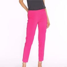 Nwt Nicole Miller Xl Pink Streachy Pants 18" Waist 38" Lenght 26" Inner Lenght Stretch Pink Bottoms With Pull-on Style, Spring Stretch Pull-on Pants, Spring Stretch Ankle-length Pants, Spring Ankle-length Elastane Leggings, Fitted Straight Pull-on Pants, Stretch Ankle-length Summer Leggings, Stretch Ankle-length Leggings For Summer, Pull-on Style Ankle-length Leggings, Summer Stretch Tapered Leg Pants