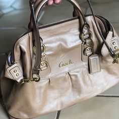 Perfect Condition...Looks Brand New. Vintage Coach Bag, Coach Leather Bag, Grey Shoulder Bag, Suede Purse, Tan Handbags, Coach Tote Bags, Baggy Clothes, Brown Leather Shoulder Bag, Brown Shoulder Bag