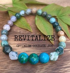 1 REVITALIZE Bracelet REVITALIZE Energy Healing Gemstone Bracelet. Revitalize like a new beginning. The gemstones in this bracelet encourage optimism, joy, and happiness. **message us if a different size is needed when ordering** CHRYSOCOLLA Optimism, joy, happiness, love, compassion and kindness NATURAL INDIAN AGATE Meditation, healing, physical strength, emotional security, courage and calming NATURAL MOSS AGATE Unconditional love, prosperity 🐚Designing with inspiration from the Peace the bea Peace Sign Bracelet, Matching Couple Bracelets, Healing Gemstone Bracelets, Cedar City, Energy Bracelets, Crystal Healing Bracelets, Bracelet Crystal, Bracelet Gemstone, Gemstone Beaded Bracelets