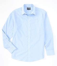 From Murano&#x2C; this woven shirt features:solid tonepoint collarlong sleevesbutton frontcurved hemclassic fitcotton/spandexmachine washImported. Long Sleeve Shirts Men, Heavenly Delusion, Mens Blue Shirt, Tall Wardrobe, Mens Blue Dress Shirt, Blue Shirt Dress, Royal Baby, Light Blue Shirts, Fitted Suit