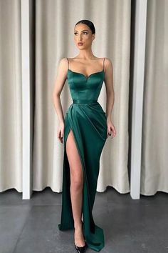 We could custom made more than 34 colors all sizes, if you need custom color and cutsom size, pls leave the color and yourbust, waist, hips barefoot height sizein the special instruction. Thank you. Green Gala Dresses, Green Mermaid Prom Dress, Prom Dress With Split, Colour Names List, Mermaid Sweetheart, Dress With Split, Prom Dresses Long Mermaid, Mermaid Prom Dress, Spaghetti Strap Prom Dress