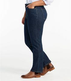 Women's True Shape Jeans, Straight-Leg | Straight at L.L.Bean Classic Non-stretch Straight Leg Jeans, Classic Dark Wash Jeans For Everyday, Non-stretch Straight Leg Everyday Jeans, Everyday Straight Leg Denim Bottoms, Classic Straight Leg Bottoms For Everyday, Straight Leg Jeans With Five Pockets For Everyday, Classic Straight Leg Jeans For Everyday Use, Denim Blue Mid-rise Jeans, Mid-rise Bottoms For Everyday Use In Fall