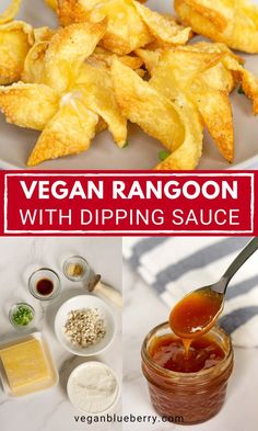 vegan rangoon with dipping sauce is an easy and delicious appetizer for any occasion