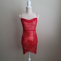 One Of A Kind Red Sequence Dress Absolutely Stunning, Would Have Kept If It Fit Me! - Similar To The Hoe Down Mini Dress -New Without Tags -Price Is Firm! Rand: Dyspnea One Size Fits An Xs Best Length: 33in Bust: 13-14in Waist: 12-13in I Don't Do Trades Sorry! Red Sequence Dress, Sequence Dress, Dresses Red, Dresses Xs, Sequin Dress, Red Dress, New Dress, Colorful Dresses, Sequin