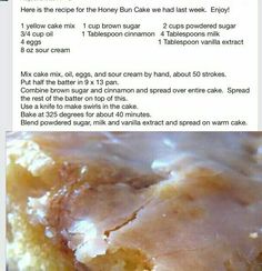 a recipe for a cake with icing on it