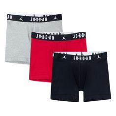 Whether you're making moves on the job or on the court, these boxer briefs from Jordan are where performance wear starts. They are made of breathable stretch cotton jersey, the elastic waistband features the Jordan wordmark logo and provides a comfy fit, and the closed pouch offers support where you need it most. Fit & Design: Fitted boxer briefs Stretchy cotton jersey fabric feels soft and gentle against your skin Jacquard logo elastic waistband provides a fit that feels just right Closed pouch Sporty Red Boxer Briefs For Gym, Red Sporty Boxer Briefs For Training, Red Moisture-wicking Sporty Boxer Briefs, Moisture-wicking Cotton Boxer Briefs For Training, Sporty Red Multi-pack Boxer Briefs, Red Moisture-wicking Boxer Briefs For Sports, Sporty Red Multipack Boxer Briefs, Sporty Cotton Boxer Briefs For Sports, Red Cotton Sports Boxer Briefs