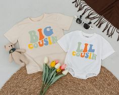 Please enter the exact custom text you want for exact shirt SEPERATELY. I will print what you added, please be careful! Don't forget to add your baby's gender BE CAREFUL WITH YOUR CUSTOM TEXT YOU WANTALL ORDERS OVER 4 ITEMS WILL RECEIVE A 45% DISCOUNT  ❌ THIS IS NOT A SET ❌ ♻️ IF YOU PLACE ONE ITEM, YOU WILL RECEIVE ONLY ONE ITEM. IF YOU WANT ALL ITEMS IN THE PHOTO, PLEASE PLACE AN ORDER WITH THE QUANTITY OF SHIRT YOU WANT ♻️ DON'T FORGET TO ADD THE CLEAR CUSTOM FOR EACH SHIRT ❤️Hope you having Custom Text White Cotton Shirt, Customizable Multicolor Family Matching Tops, Funny Cotton Tops With Custom Text, Customizable Multicolor Summer Tops, White Customizable Matching Tops, White Custom Text Tops For Family Matching, Matching Family T Shirts, Big Lil, Sibling Shirts