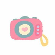 a pink camera with a heart on it