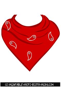 a red bandana with white designs on it