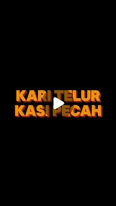 the title for kart telur kasi pecah, which is written in orange