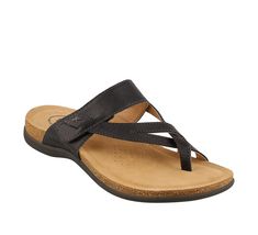 FLAT SLIDE W/ TOE STRAP This truly is the Perfect sandal for any time anywhere! Premium leather toe loop thong sandal with strappy upper design and adjustable hook and loop strap closure. Lightweight cork-latex midsoles are topped with soft padding and lined in luxurious suede, offering exceptional arch and metatarsal support. Outsoles are flexible, durable rubber. . Fuzzy Heels, Womens Casual Boots, Insole Design, Over The Calf Socks, Mens Boots Casual, Leather Cleaner, Waterproof Winter Boots, Pull On Boots, Taos