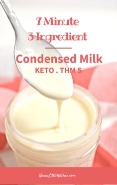 Seven Minute Low Carb Condensed Milk THM S Sugar Free Condensed Milk, Postre Keto, Condensed Milk Recipes, Trim Healthy Mama Recipes, Baking Soda Beauty Uses, Thm Desserts, Fat Bomb Recipe, Low Carb Sweets, Keto Drink