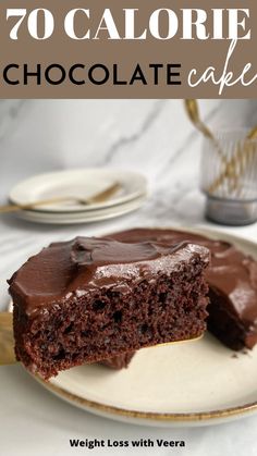 a piece of chocolate cake on a plate