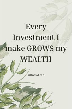 an advertisement with the words, every investment make grows my health and leaves are blowing in the wind